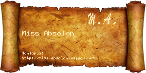 Miss Absolon névjegykártya